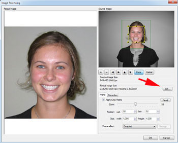 ID photo auto-cropping options